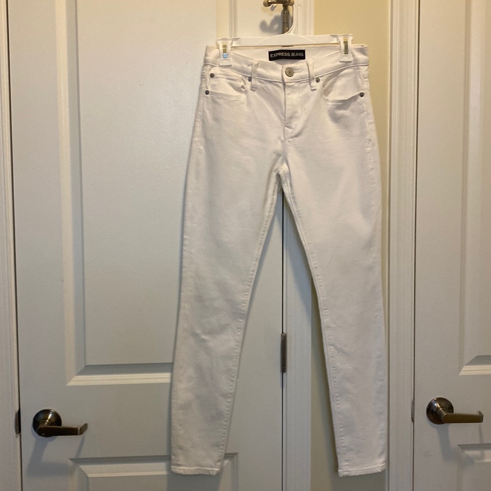 Express, White Denim Jeans, Size 4R